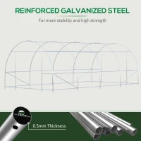 Outsunny Steel Frame Walk-In Tunnel Greenhouse Garden Warm House Large Hot House Kit with Windows & Door, 19' x 10' x 7', Green(m-7)