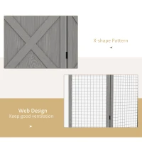 HOMCOM 4.7' 4 Panel Room Divider, Indoor Privacy Screens for Home, Distressed Gray(m-4)