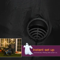 HOMCOM 4Ft Tall Halloween Inflatable Black Cat Airblown Outdoor Yard Decoration Holiday Garden Decor(m-6)