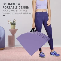 Soozier Foldable Crash Mat, Pole Padding with Carrying Handles and EPE Foam for Dance Training and Exercise, Purple(m-4)