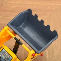Qaba Kids Bulldozer Ride-On Toy for Toddler with Tough Wheels, Outdoor Construction Toy with Controllable Digging Bucket, Yellow(m-8)