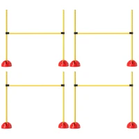 PawHut 4 Piece Dog Agility Course Backyard Set with 4 Height Adjustable Dog Agility Jumps, Carry Bag, Yellow(m-1)