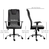Vinsetto Ergonomic Office Chair with Thick Padded Headrest, Mesh Computer Desk Chair with Tilt Function, Armrest, Black(m-3)