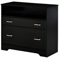 Vinsetto Lateral File Cabinet with 2 Drawers,  Filing Cabinet for Hanging Letter Sized Files, Office Printer Stand, Black(m-11)