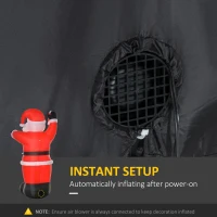 HOMCOM 8ft Christmas Inflatable Santa Claus with Candy Cane, Outdoor Blow-Up Yard Decoration with LED Lights Display(m-6)