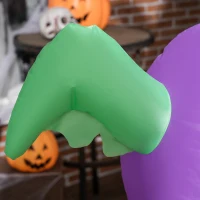 Outsunny 8ft Inflatable Halloween Archway with Pumpkin Skulls Ghosts Bats Archway Beams and Yellow Lettering(m-8)