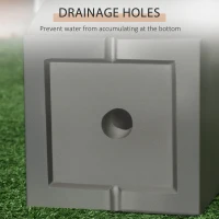 Outsunny Set of 2 Tall Planters with Drainage Holes, 22" / 18" Outdoor Flower Pots for Patio, Yard, Garden, Grey(m-6)