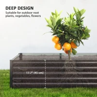 Outsunny 8 x 2.6 x 1.5ft Galvanized Raised Garden Bed, Reinforced Outdoor Planter Box with Open Bottom, Dark Grey(m-4)
