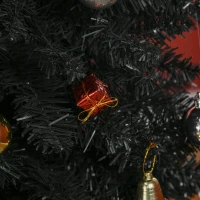 HOMCOM 7' Artificial Pencil Christmas Tree, Slim Xmas Tree with 499 Realistic Branch Tips and Plastic Stand, Black(m-9)