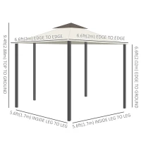 Outsunny 13x13ft Hexagonal Patio Gazebo, Double Roof Garden Pavilion Outdoor Marquee Canopy Wedding Party Tent Shelter with Sidewall Panels(m-3)