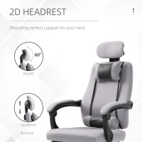 Vinsetto Ergonomic Executive High Back Office Chair with Footrest,Lumbar Support,Grey(m-6)