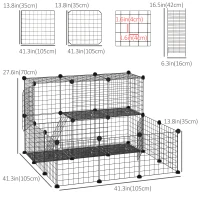 PawHut Small Animal Cage Rabbit Cage with Door, Guinea Pig Playpen, Small Animal Fence for Bunny, Chinchilla, Freret, Chinchilla, Indoor and Outdoor Use, Total 31 Panels, 41.3" x 41.3" x 27.6"(m-3)