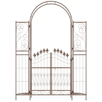 Outsunny 7ft Garden Arch Trellis, Metal Arch, Outdoor Garden Arbor for Climbing Plants, Wedding Decoration(m-9)