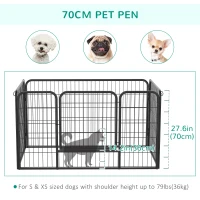 PawHut 32"W 4-Panel Metal Dog Pen Exercise Pet Playpen Dog Indoor/Outdoor Fence, Black(m-5)