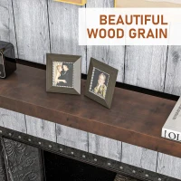 HOMCOM 48" Fireplace Mantel, Fir Wood Floating Shelf, Wall Mounted, Walnut Brown(m-4)