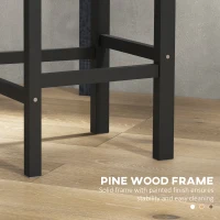 HOMCOM Counter Height Stools Set of 2, Farmhouse Bar Stools with Backs, Solid Wood Counter Stools for Kitchen Island(m-6)