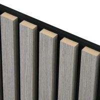 HOMCOM 24"x24" Wood Panels for Wall, 4 Pack Acoustic Panels, Sound Absorbing Slat Wall For Interior Wall Decor, Home, Grey(m-10)