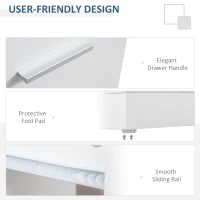HOMCOM Rotating Computer Desk, 55" L-Shaped Desk, Corner Desk with Storage Shelves, Cabinet and Drawer for Home Office, White(m-6)