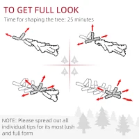 HOMCOM 6ft White Christmas Tree, Flocked Pencil Christmas Tree with 376 Branch Tips and Metal Base for Home, Indoor, Holiday(m-5)