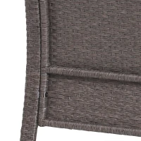 Outsunny 5pcs Patio Rattan Coffee Set Garden Wicker Bistro Set with Ottoman Yard Sofa Conversation Set Armchairs Tea Table & Footstool w/ Cushions All Weather Deck Furniture, Blue(m-9)