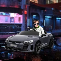 Aosom 12V Licensed Audi RS E-tron GT Kids Ride on Car with Remote Control, Suspension, Horn, Music, Lights, Gray(m-2)