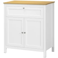 HOMCOM Sideboard Cabinet, Buffet Table with Drawer, Double Door Cupboard and Adjustable Shelf for Living Room, Entryway, White(m-11)