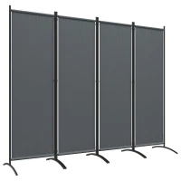 Outsunny Folding Room Divider, Privacy Screen for Patio Backyard Pool Hot Tub, 5.6FT Tall, Dark Grey(m-11)