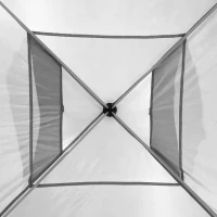 Outsunny 10' x 10' Pop Up Canopy Tent with Adjustable Height, 1 Sidewall, and Wheeled Carry Bag for Outdoor, Garden, Patio, White(m-9)