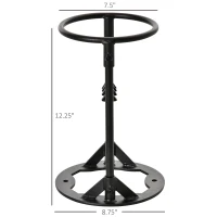 Outsunny Firewood Kindling Splitter Stand with Hand Guard, Wood Splitter, Carbon Steel Manual Wood Cracker, Log Wedge Cutter, Single Blade, Black, 8.75" Dia x 12.25" H(m-3)