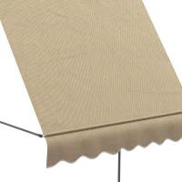 Outsunny 6.5' x 4' Manual Retractable Awning, Non-Screw Patio Awning, UV Resistant for Window or Door, Beige(m-9)