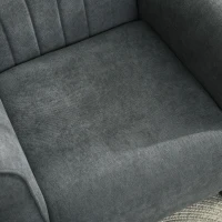 HOMCOM Fabric Accent Chair, Modern Armchair with Wood Legs, Dark Gray(m-9)