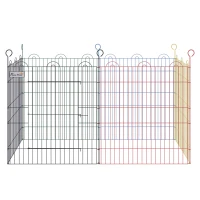 PawHut 23.5"H Metal Pet Playpen Portable Hexagon Dog Exercise Fence Flexible Shape Puppy Crate Kennel w/ Door for Outdoor(m-11)