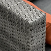 Outsunny 3-Piece Patio Furniture Set Modern Sectional Sofa Rattan Chair Wicker Conversation Set Outdoor Hand Woven Rattan Wicker Furniture Patio Coffee Table Sofa Set, Grey(m-10)