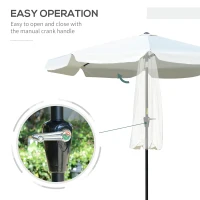 Outsunny 8.5 ft Outdoor Market Table Umbrella, Round Patio Umbrella with Tilt and Crank for Garden, Backyard, Deck, Cream White(m-5)