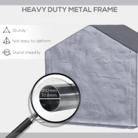 Outsunny 6.6' x 6.6' Waterproof Garden Storage Shed for Motorcycle, Bike, Grey(m-4)