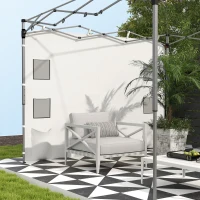 Outsunny Instant Canopy Sidewall with 4 Storage Bag for 10 x 10 ft Straight Leg Pop Up Canopies, 1 Pack Sidewall Only, White(m-7)