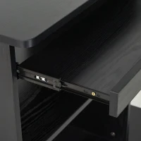 HOMCOM Computer Desk Cart, Mobile Small Office Workstation with Slide-Out Keyboard Tray, Adjustable Shelf, & CPU Stand, Black(m-8)