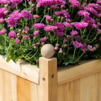 Outsunny Wooden Raised Garden Bed with Trellis, Outdoor Planter Box with Drainage Crevices for Climbing Vine Plants Flowers, 12" x 12" x 49"(m-9)