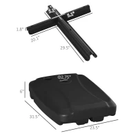 Outsunny Cantilever Offset Umbrella Base Portable Square Parasol Weights with Wheels, Water and Sand Filled, Up to 165 lbs, Black(m-3)