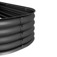 Outsunny 6.4 x 2 x 1ft Galvanized Raised Garden Bed Kit, Metal Planter Box with Safety Edging, Dark Grey(m-9)