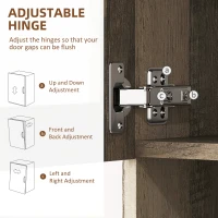 HOMCOM 67" Buffet with Hutch, Modern Kitchen Pantry, Freestanding Cabinet with Glass Doors, Shelves and Drawers, Gray(m-8)