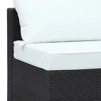 Outdoor Wicker Sectional Sofa Set - Cushioned Patio Set with Quarter Round Coffee Table(m-7)