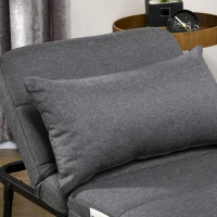 HOMCOM Folding Sofa Bed, 4-in-1 Multi-Function Sleeper Chair Bed Ottoman with Adjustable Backrest, Pillow, Side Pocket for Home Office, Bedroom, Living Room, Charcoal Gray(m-8)