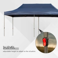 Outsunny 10' x 20' Pop Up Canopy Tent with Sidewalls & Doors, Instant Tents for Parties with Wheeled Carry Bag, Height Adjustable, for Outdoor, Garden, Patio, Blue(m-5)