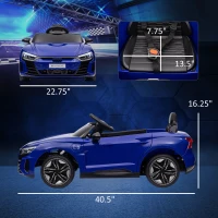 Aosom 12V Licensed Audi RS E-tron GT Kids Ride on Car with Remote Control, Suspension, Horn, Music, Lights, Dark Blue(m-3)