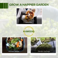 Outsunny Outdoor Compost Bin Garden Container, Fast Creation of Fertile Soil Aerating Compost Box, 80 Gallon, Green(m-9)