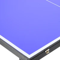 Soozier Folding Table Tennis Table, Portable Ping Pong Table with Side Handles, Net, Blue(m-10)