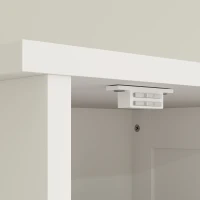 HOMCOM Farmhouse Linen Closet with Drawer, 67" Tall Bathroom Storage Cabinet with Barn Doors and Adjustable Shelves, White(m-9)