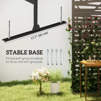 Outsunny Decorative Outdoor Privacy Panel with Stand, Freestanding Metal Outdoor Divider for Garden, Backyard, Deck, Black(m-6)