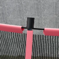 Soozier 10ft Outdoor Trampoline with Net Enclosure, Curved Poles and Safety Pad, ASTM Approved, Pink(m-9)